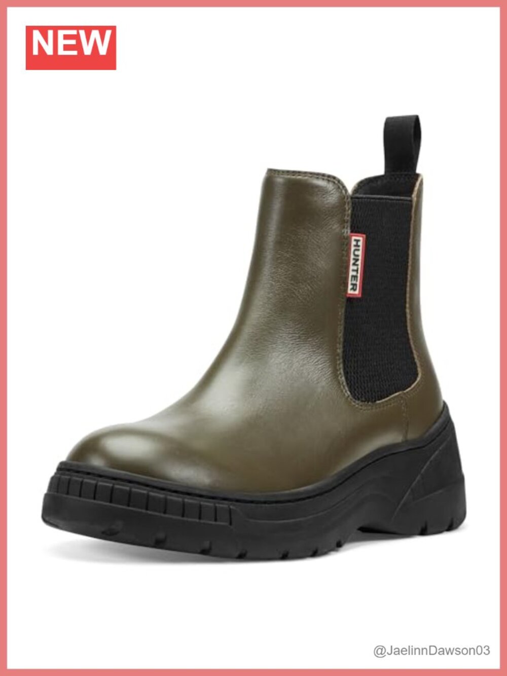 Hunter Neveah Waterproof Women's Ankle Chelsea Rain Boots, Leather Upper, Zip